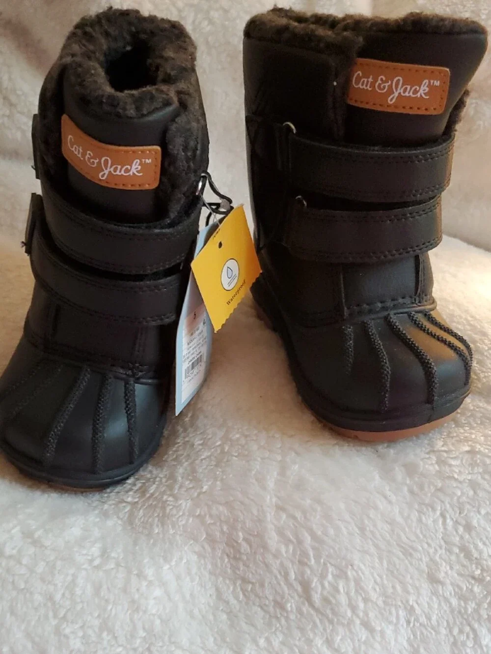 Cat & Jack Winter Snow Boots Black Waterproof Thermolite NWT Toddler Size 5